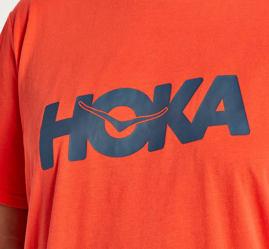 Hoka One One Tee Mens Red - Brand - 28910HEPZ